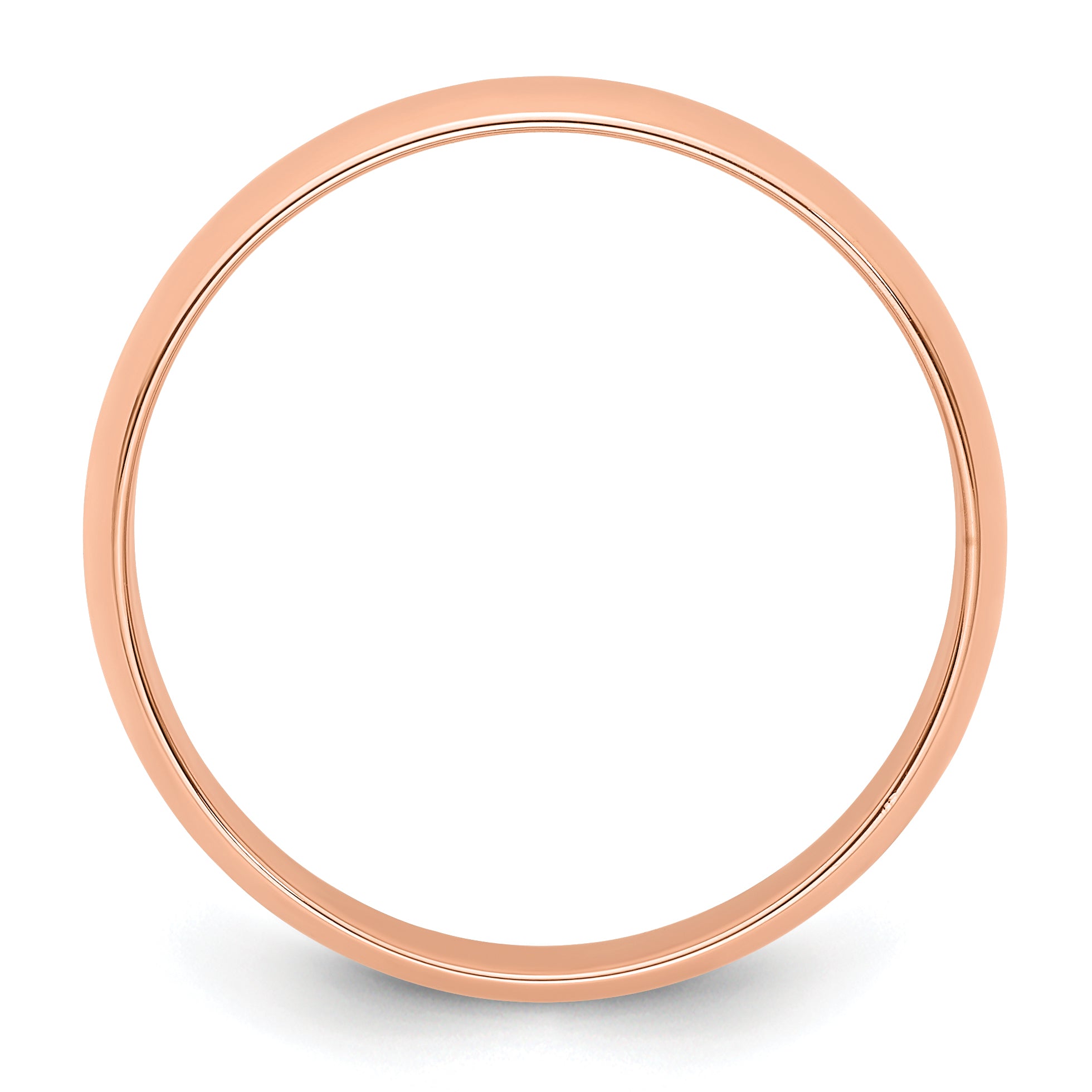 14k Rose Gold 5mm Lightweight Half Round Wedding Band Size 4