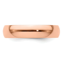 14k Rose Gold 5mm Lightweight Half Round Wedding Band Size 4