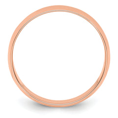 14k Rose Gold 6mm Lightweight Half Round Wedding Band Size 4