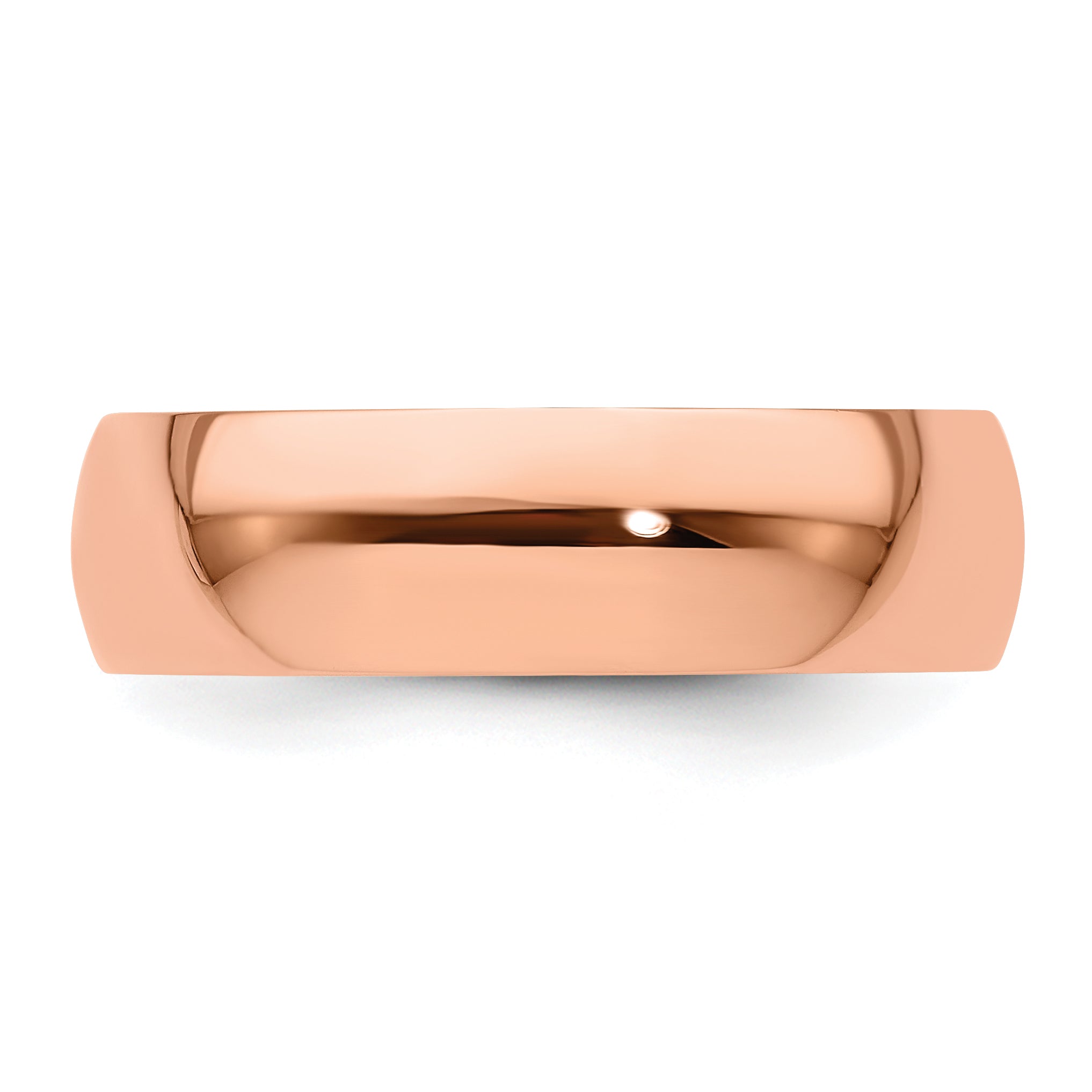 14k Rose Gold 6mm Lightweight Half Round Wedding Band Size 4