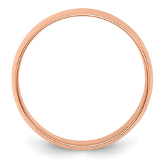 14k Rose Gold 8mm Lightweight Half Round Wedding Band Size 4