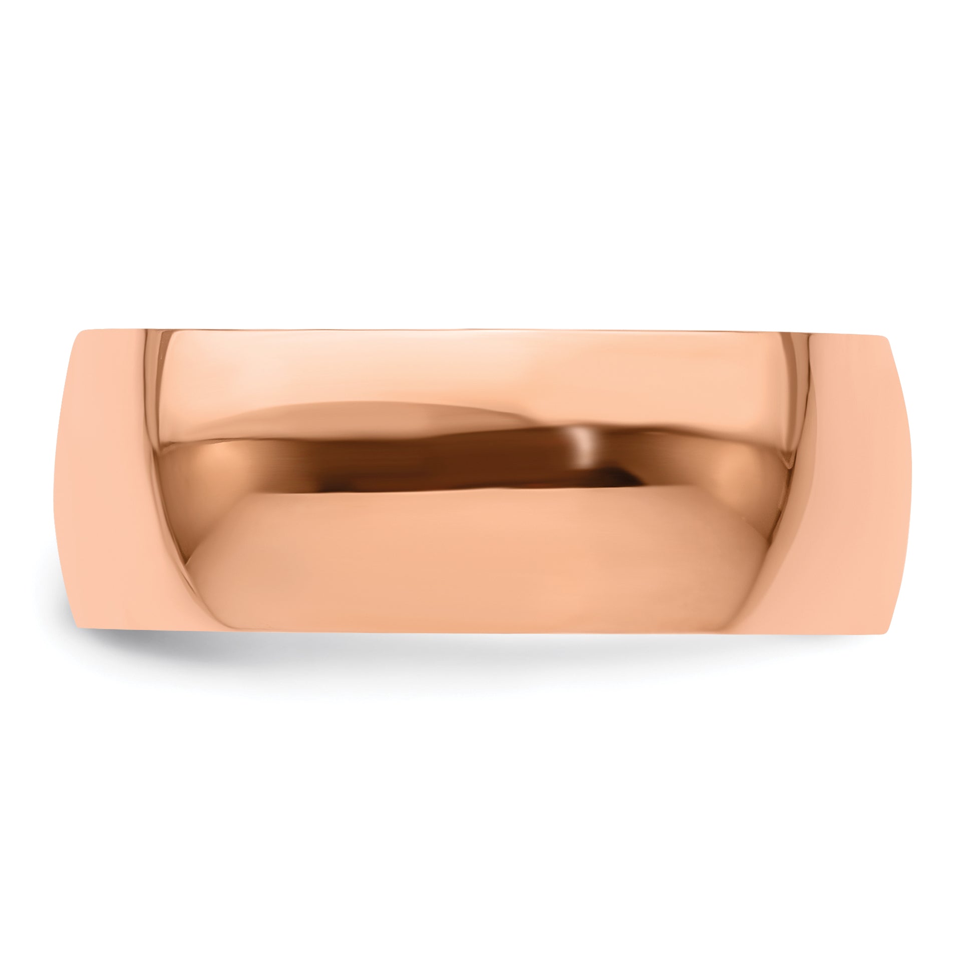 14k Rose Gold 8mm Lightweight Half Round Wedding Band Size 4