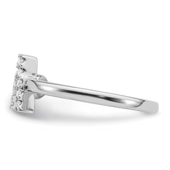 14K White Gold Lab Grown Diamond VS/SI GH, Initial A Adjustable Rin