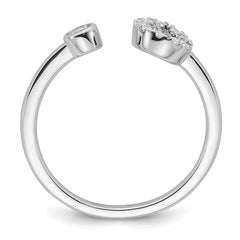 14K White Gold Lab Grown Diamond VS/SI GH, Initial C Adjustable Rin