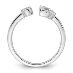 14K White Gold Lab Grown Diamond VS/SI GH, Initial D Adjustable Rin