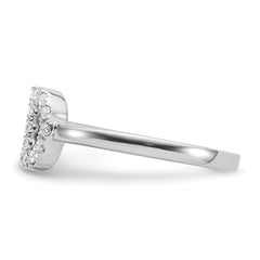 14K White Gold Lab Grown Diamond VS/SI GH, Initial D Adjustable Rin