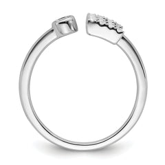 14K White Gold Lab Grown Diamond VS/SI GH, Initial E Adjustable Rin