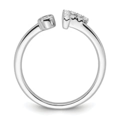 14K White Gold Lab Grown Diamond VS/SI GH, Initial F Adjustable Rin