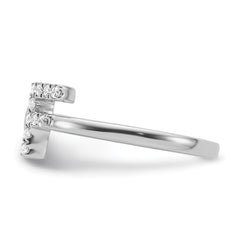 14K White Gold Lab Grown Diamond VS/SI GH, Initial F Adjustable Rin