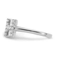 14K White Gold Lab Grown Diamond VS/SI GH, Initial H Adjustable Rin