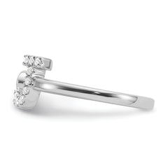 14K White Gold Lab Grown Diamond VS/SI GH, Initial J Adjustable Rin