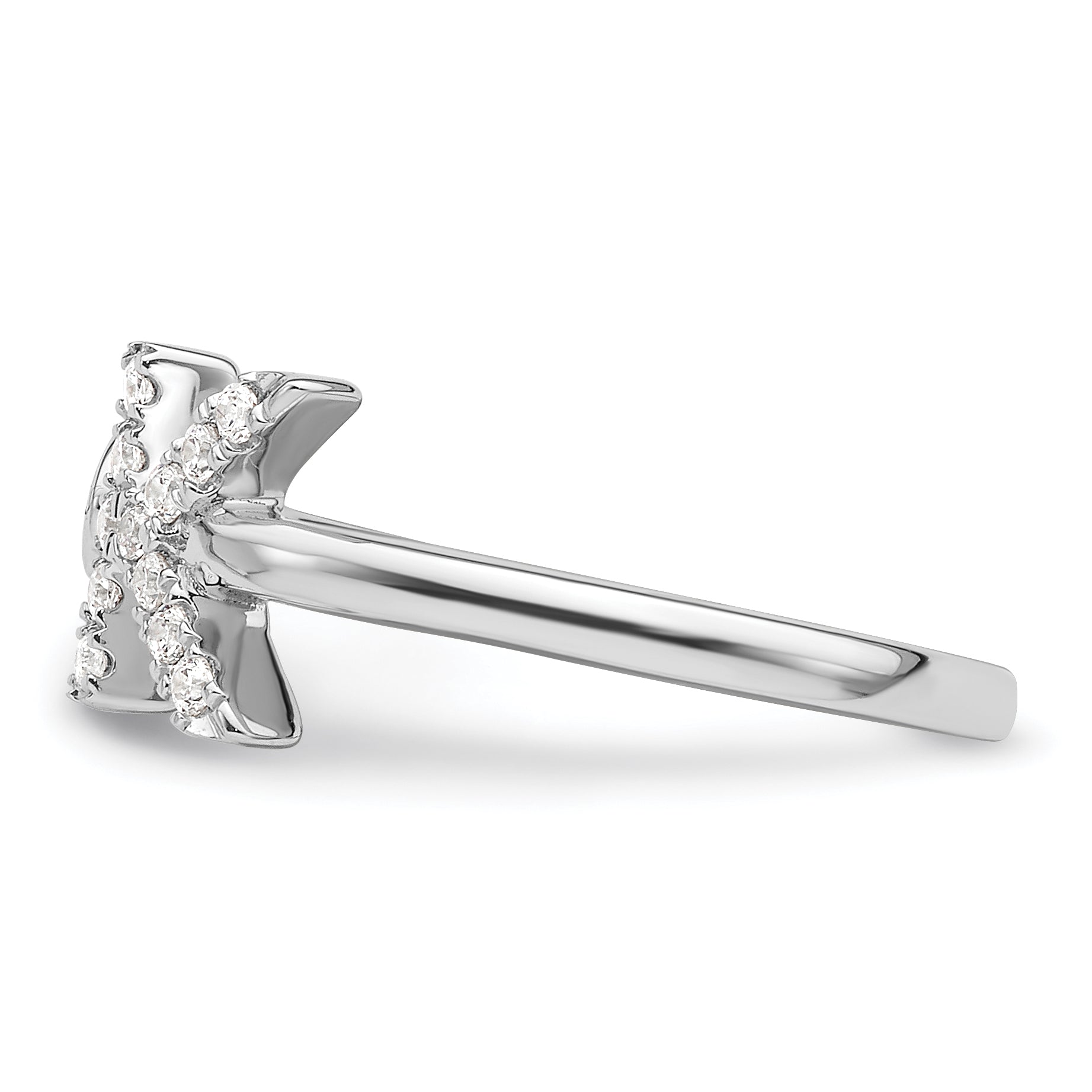 14K White Gold Lab Grown Diamond VS/SI GH, Initial K Adjustable Rin