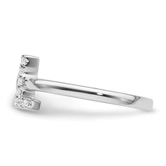 14K White Gold Lab Grown Diamond VS/SI GH, Initial L Adjustable Rin