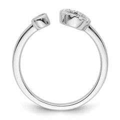 14K White Gold Lab Grown Diamond VS/SI GH, Initial O Adjustable Rin