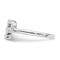 14K White Gold Lab Grown Diamond VS/SI GH, Initial P Adjustable Rin