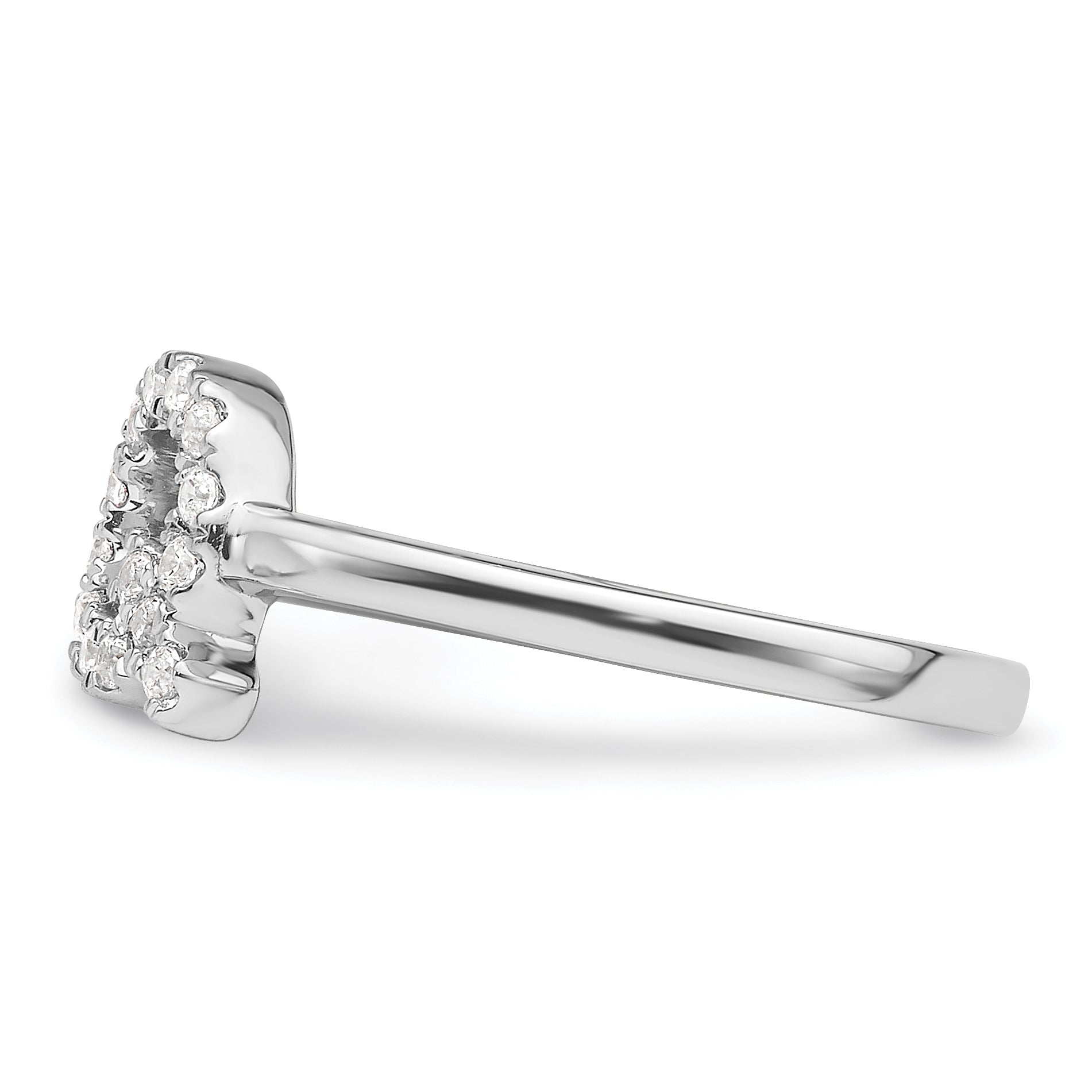 14K White Gold Lab Grown Diamond VS/SI GH, Initial Q Adjustable Rin