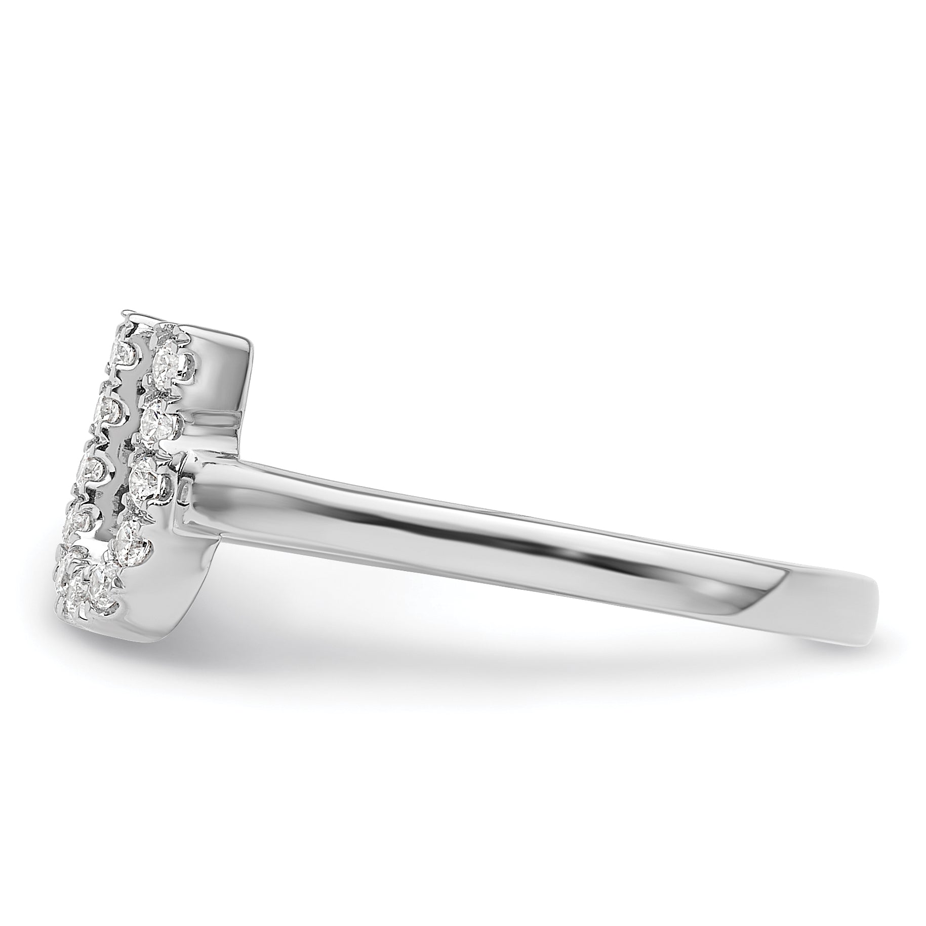 14K White Gold Lab Grown Diamond VS/SI GH, Initial U Adjustable Rin