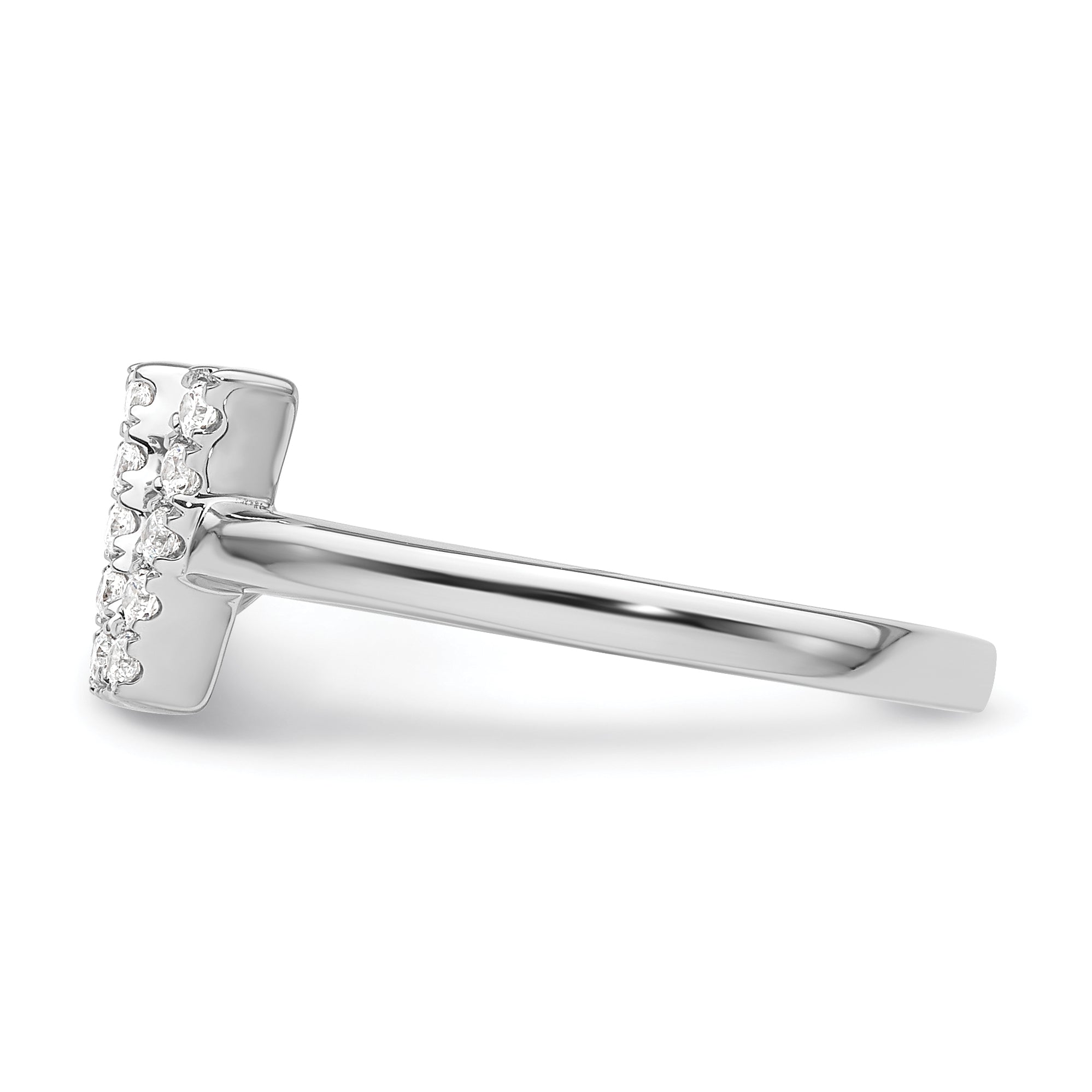 14K White Gold Lab Grown Diamond VS/SI GH, Initial V Adjustable Rin