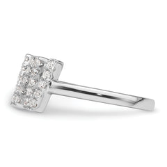 14K White Gold Lab Grown Diamond VS/SI GH, Initial W Adjustable Rin