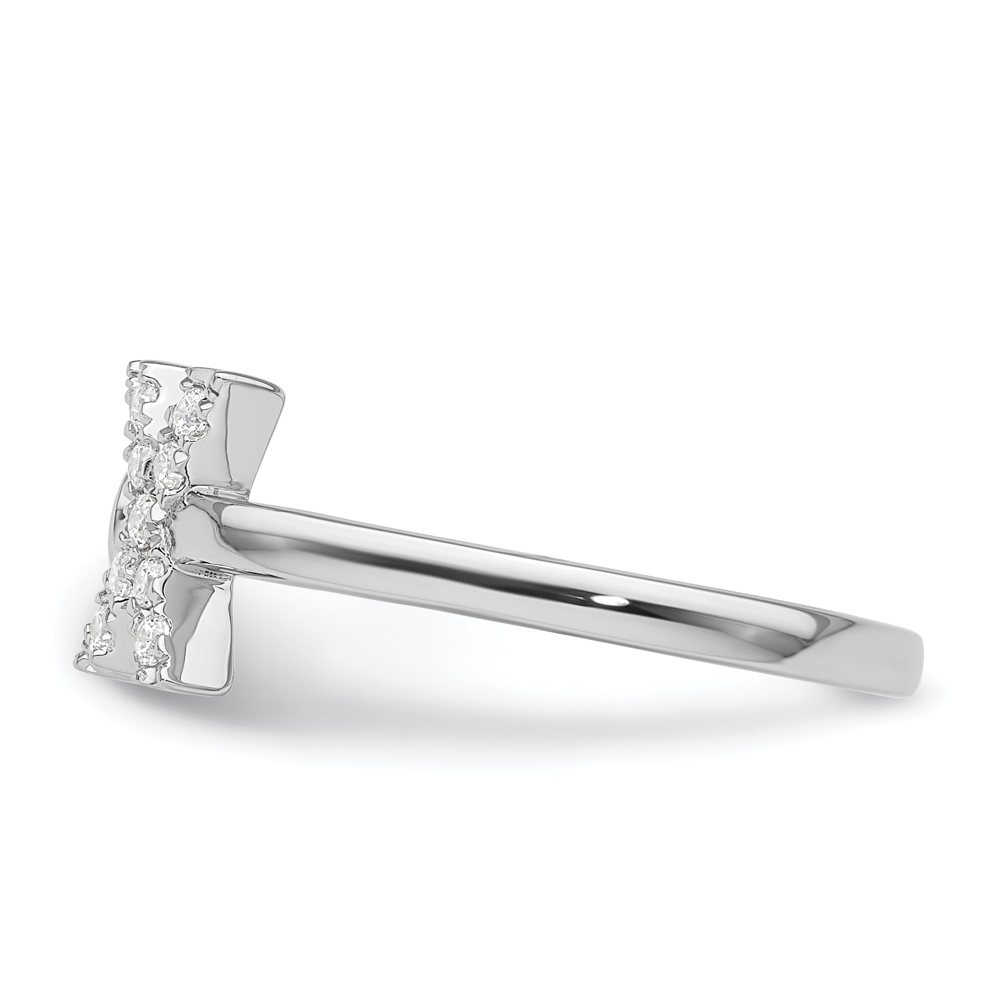 14K White Gold Lab Grown Diamond VS/SI GH, Initial X Adjustable Rin