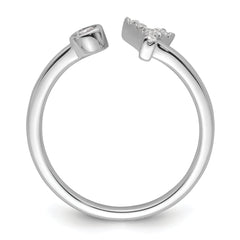 14K White Gold Lab Grown Diamond VS/SI GH, Initial Y Adjustable Rin