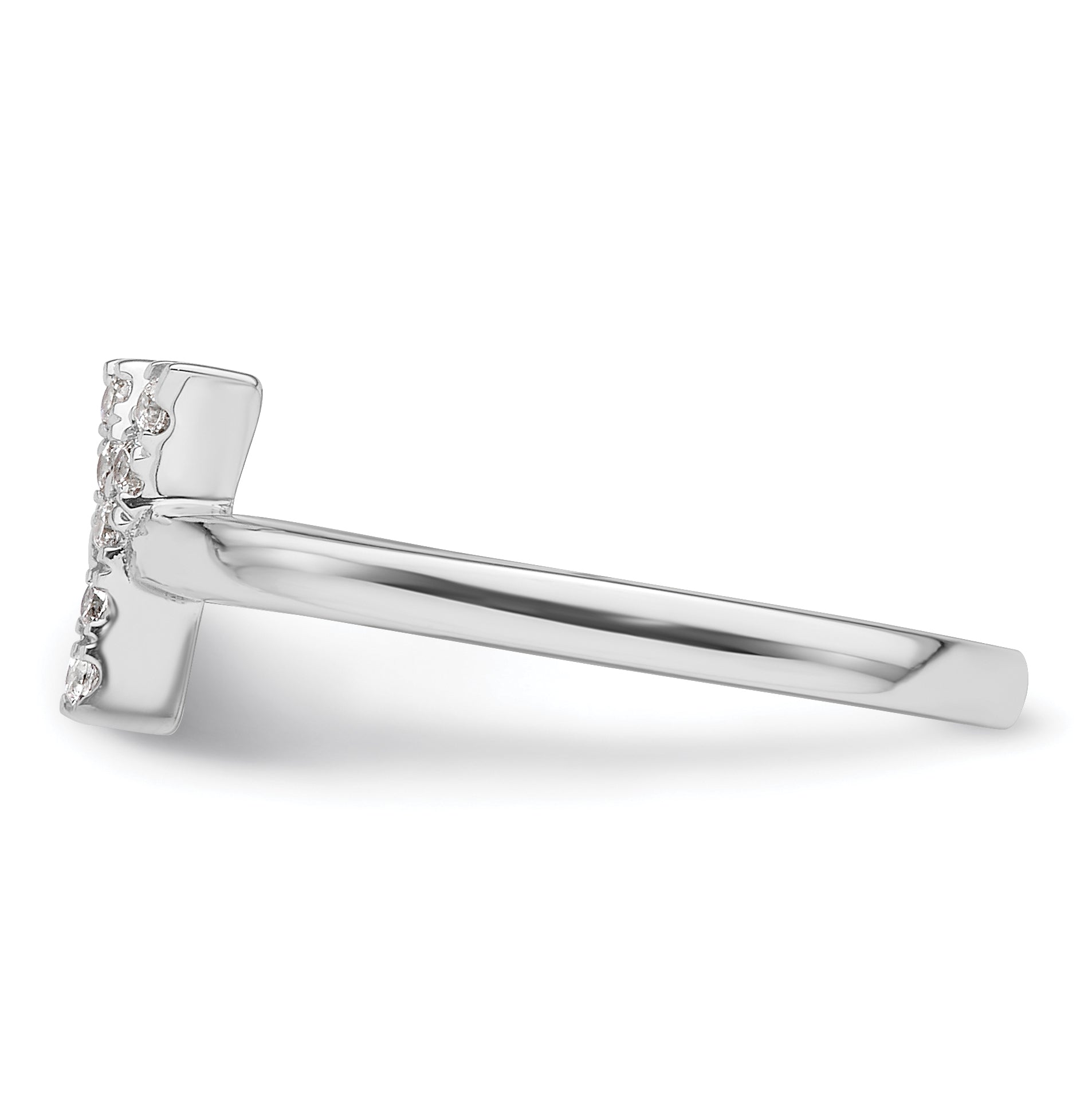 14K White Gold Lab Grown Diamond VS/SI GH, Initial Y Adjustable Rin