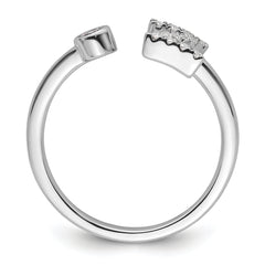 14K White Gold Lab Grown Diamond VS/SI GH, Initial Z Adjustable Rin