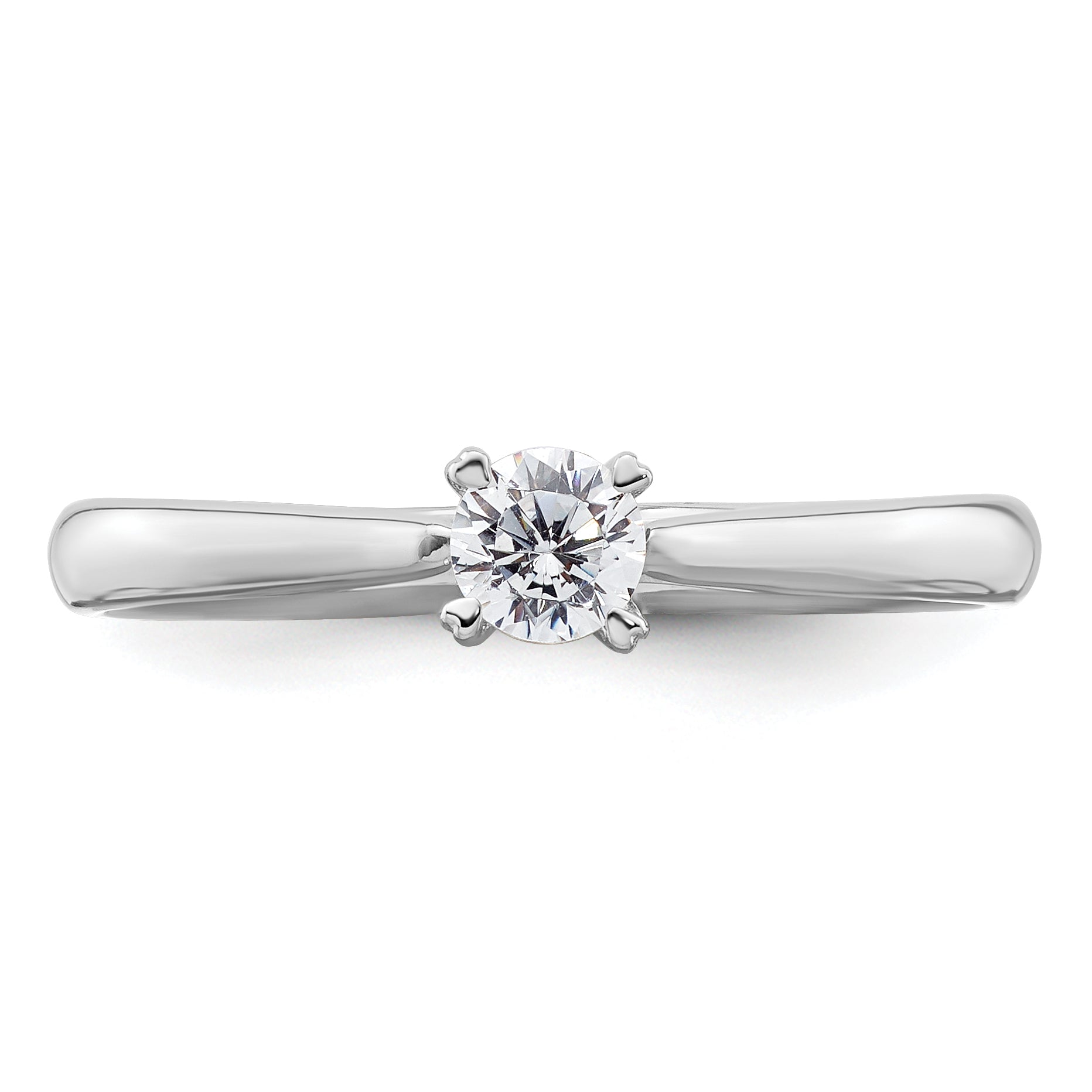 14k White Gold Lab Grown Diamond Solitaire Complete Engagement Ring