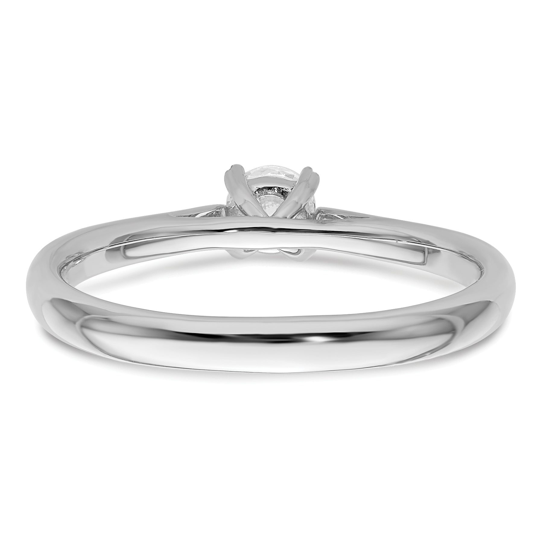 14k White Gold Lab Grown Diamond Solitaire Complete Engagement Ring