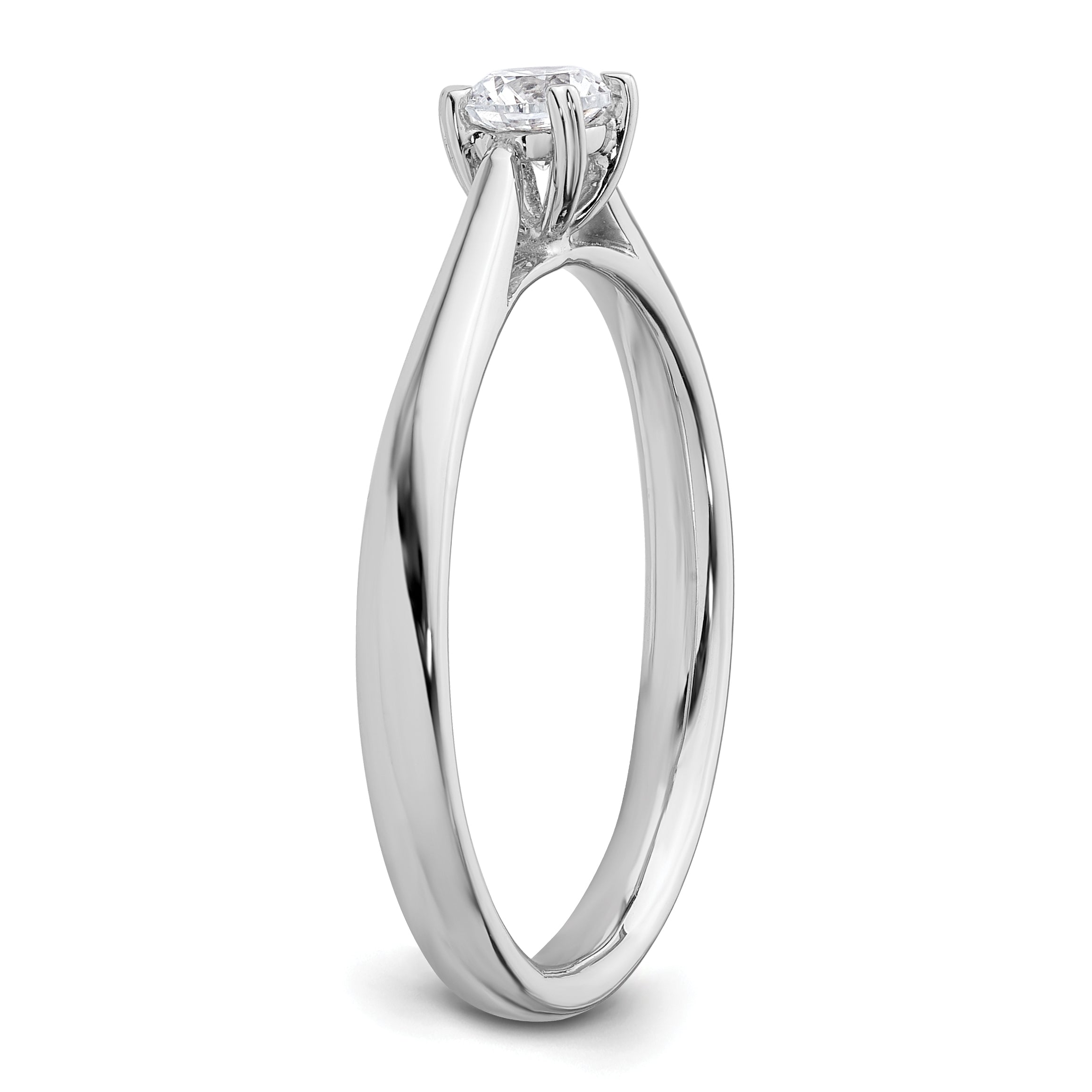 14k White Gold Lab Grown Diamond Solitaire Complete Engagement Ring