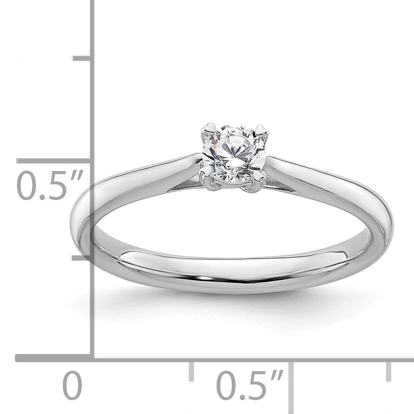 14k White Gold Lab Grown Diamond Solitaire Complete Engagement Ring