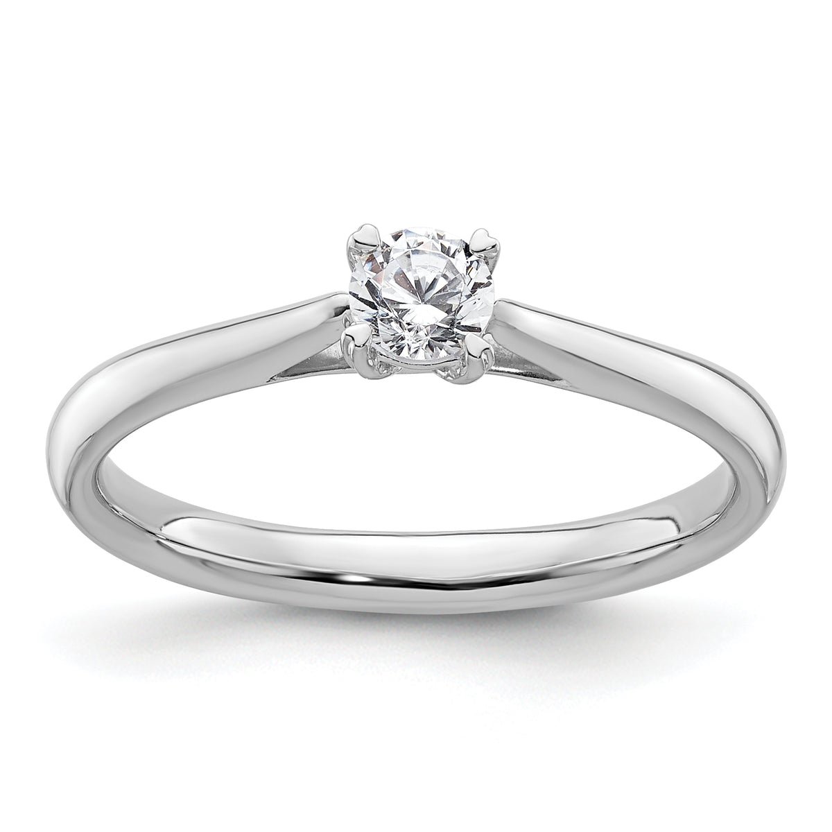 14k White Gold Lab Grown Diamond Solitaire Complete Engagement Ring