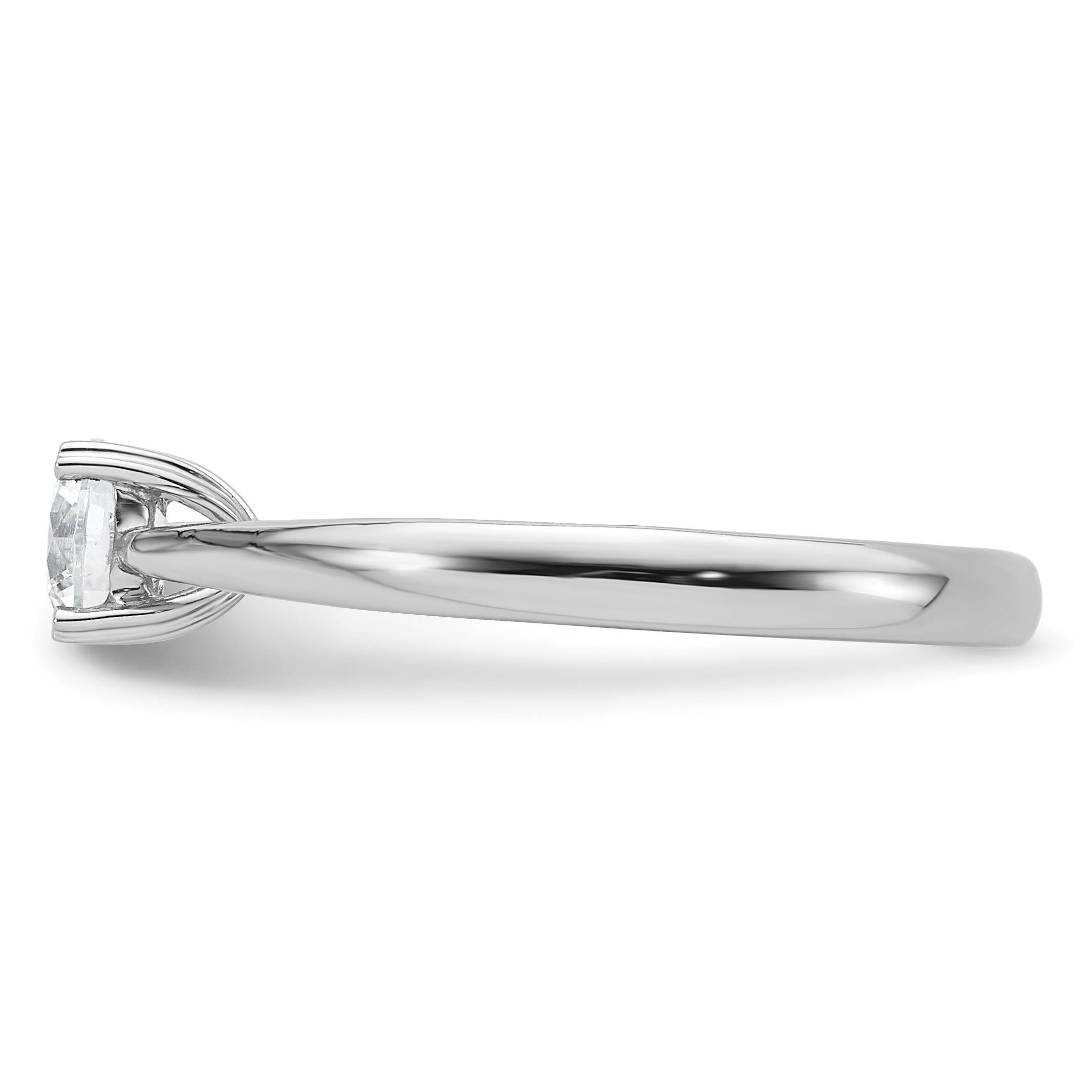 14K White Gold Lab Grown Diamond Solitaire Complete Engagement Ring