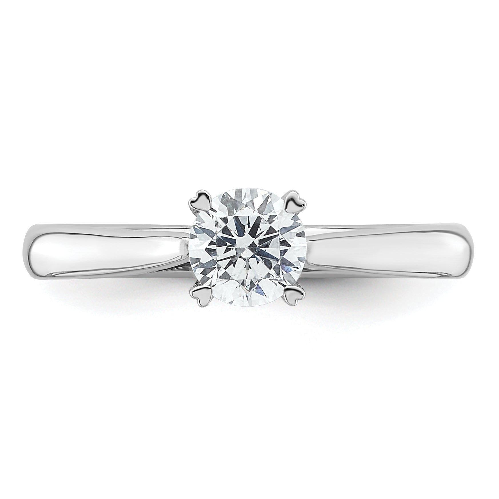 14K White Gold Lab Grown Diamond Solitaire Complete Engagement Ring