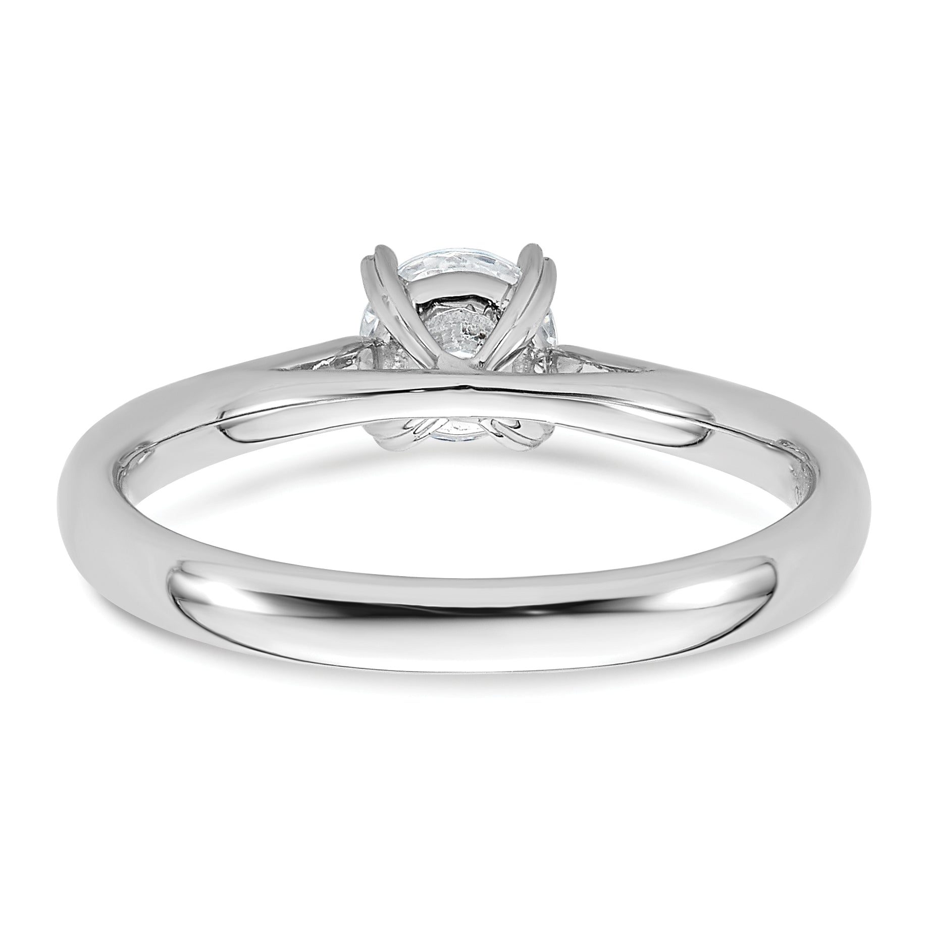 14K White Gold Lab Grown Diamond Solitaire Complete Engagement Ring