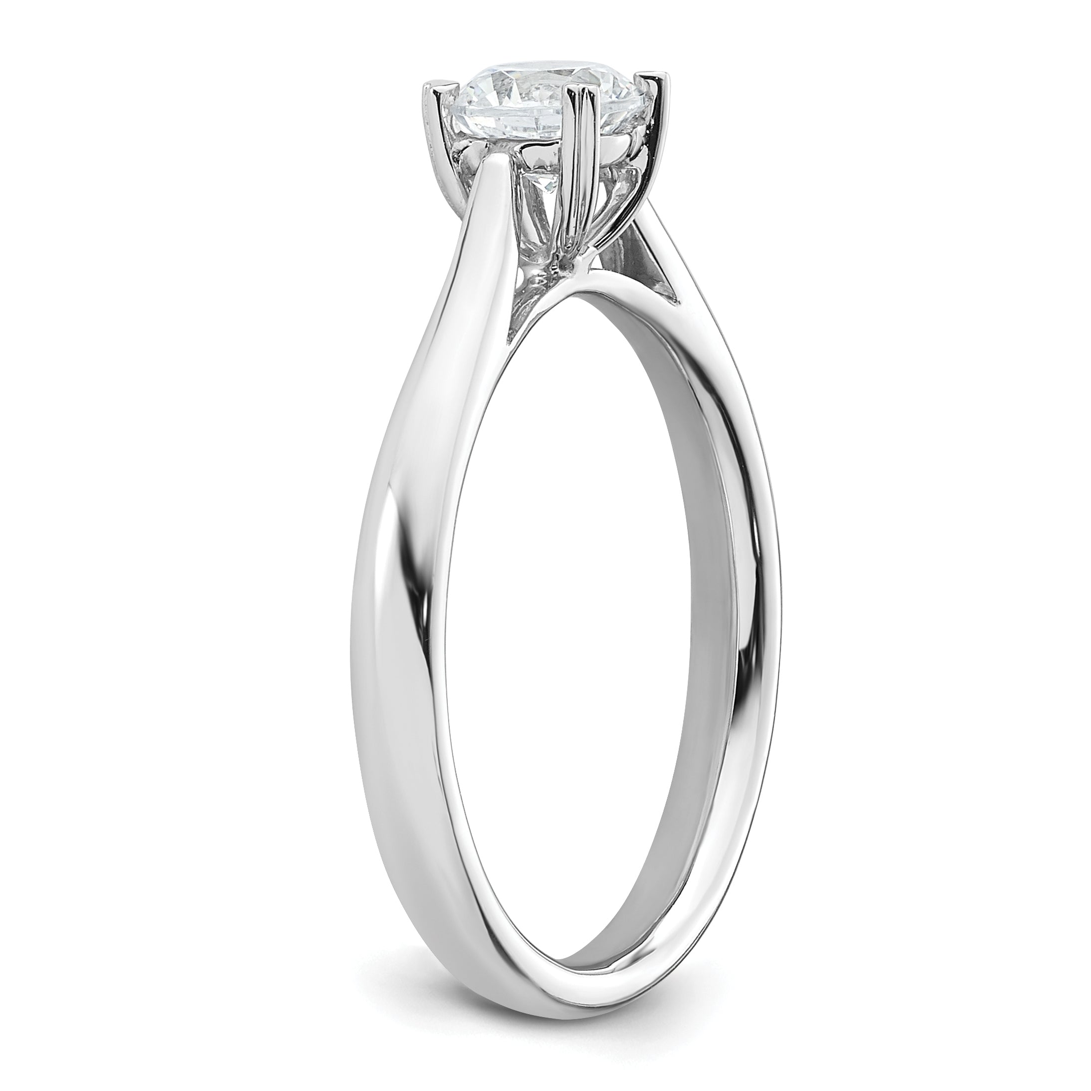 14K White Gold Lab Grown Diamond Solitaire Complete Engagement Ring