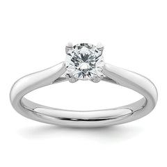 14K White Gold Lab Grown Diamond Solitaire Complete Engagement Ring