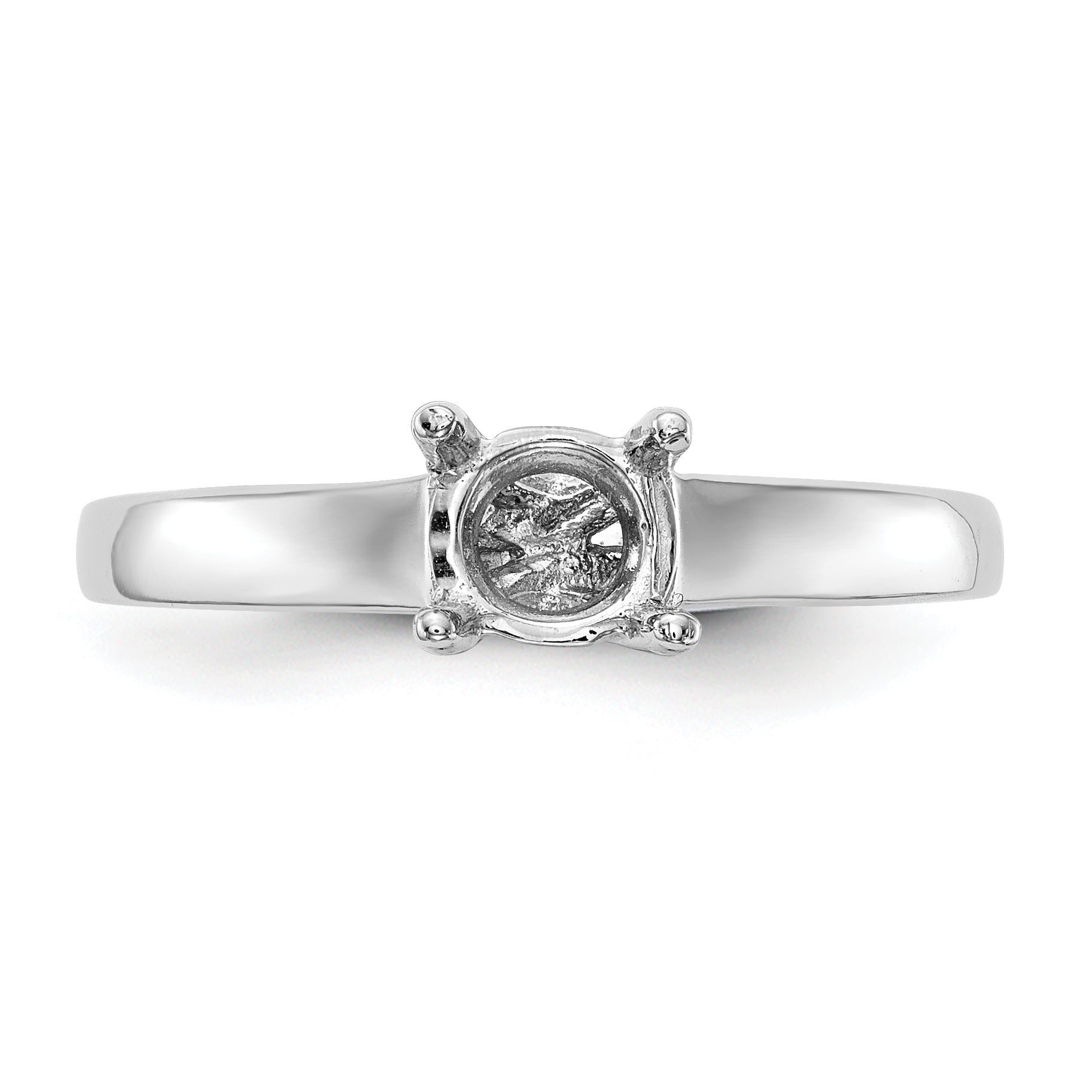 14K White Gold 3/4 carat (5.80 mm) 4-Prong Round Solitaire Engagement Ring Mounting