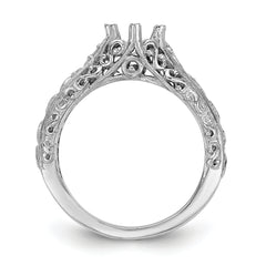 14K White Gold 3/4 carat (5.80 mm) 6-Prong Vintage Round Solitaire Engagement Ring Mounting