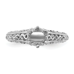 14K White Gold 3/4 carat (5.80 mm) 6-Prong Vintage Round Solitaire Engagement Ring Mounting