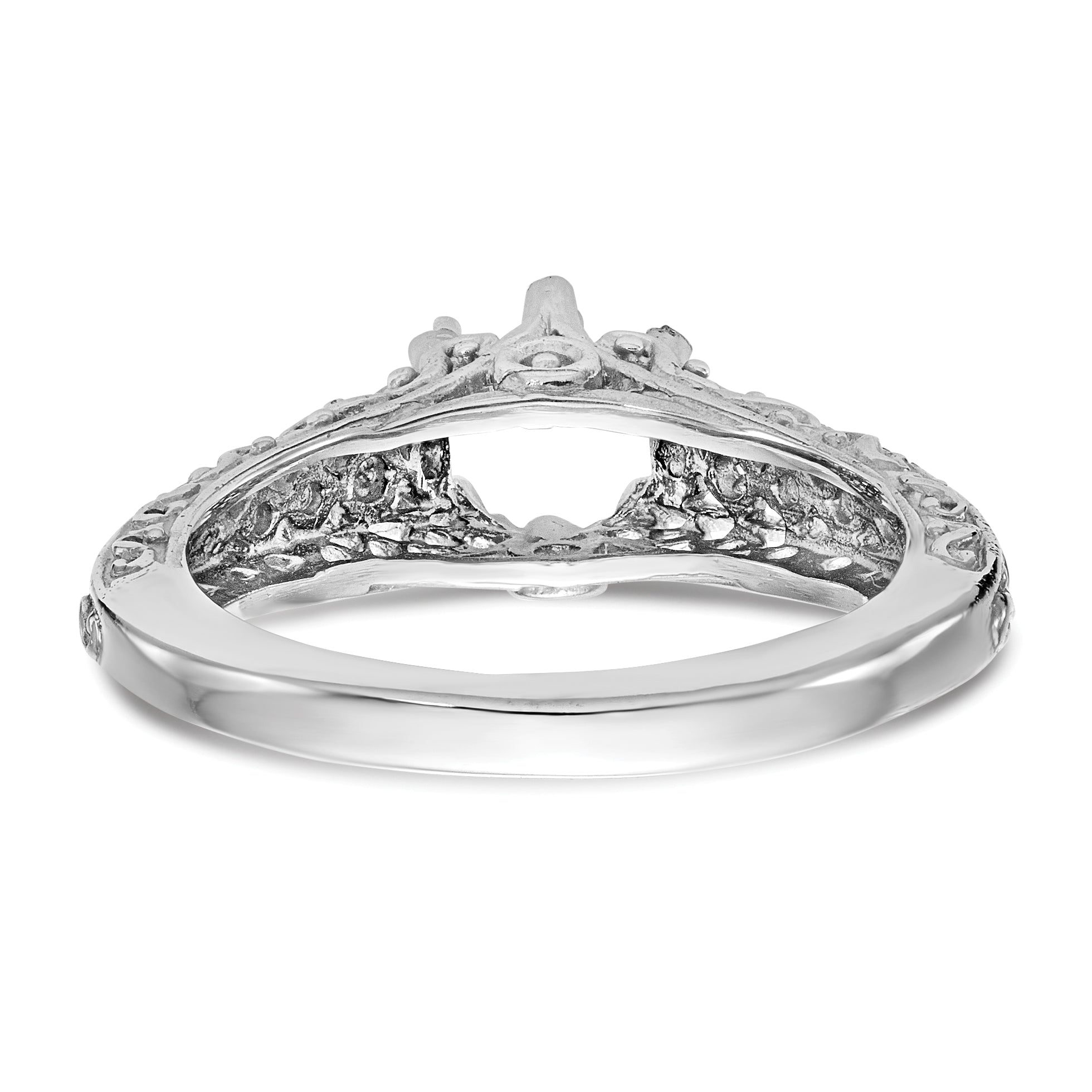 14K White Gold 3/4 carat (5.80 mm) 6-Prong Vintage Round Solitaire Engagement Ring Mounting