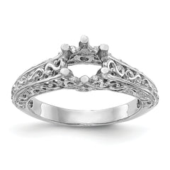 14K White Gold 3/4 carat (5.80 mm) 6-Prong Vintage Round Solitaire Engagement Ring Mounting