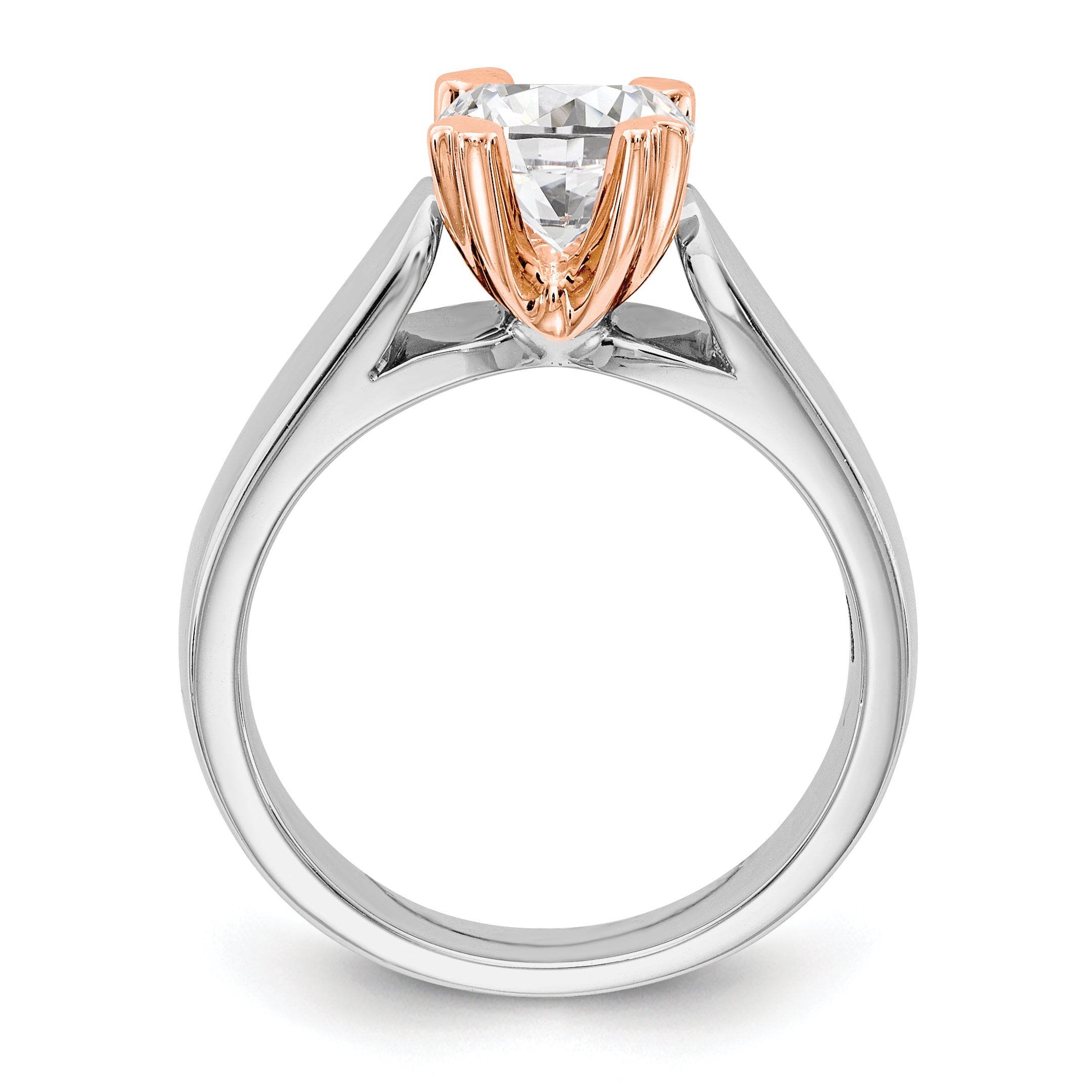 14k Two-tone Round Solitaire Engagement Ring Mounting