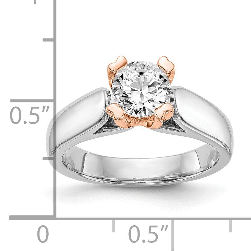 14k Two-tone Round Solitaire Engagement Ring Mounting