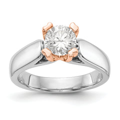 14K Two-tone Round Solitaire Engagement Ring Mounting