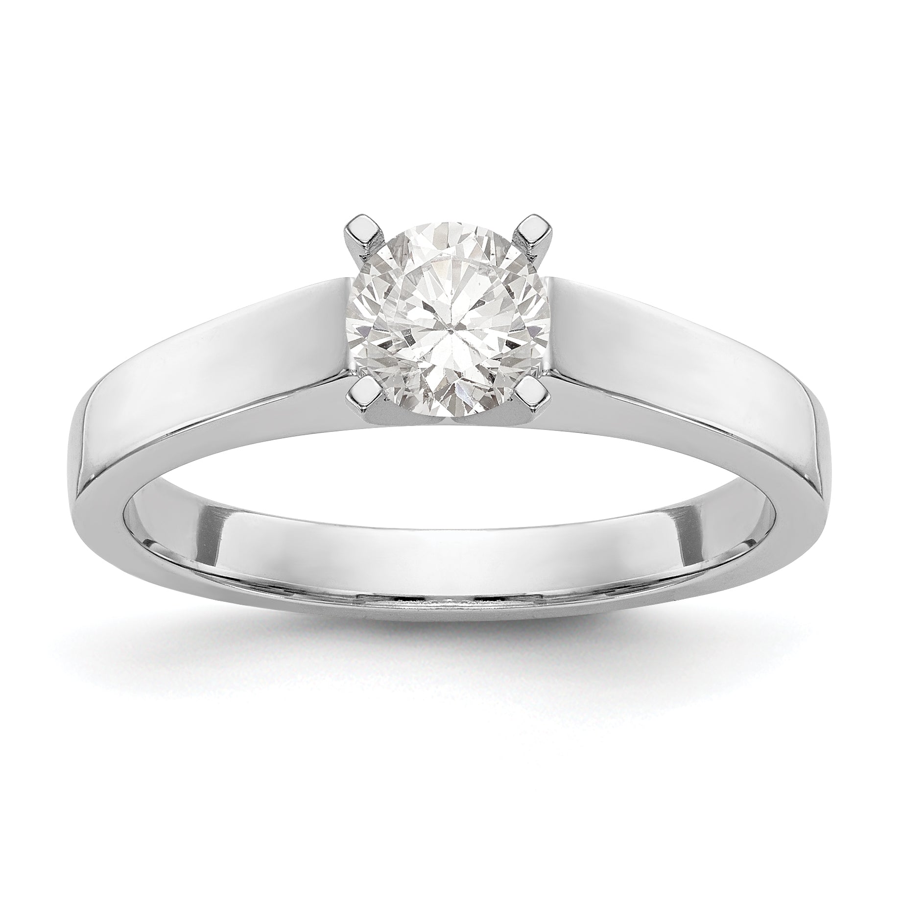 14K White Gold Peg Set 3.00mm Wide Solitaire Engagement Ring Mounting