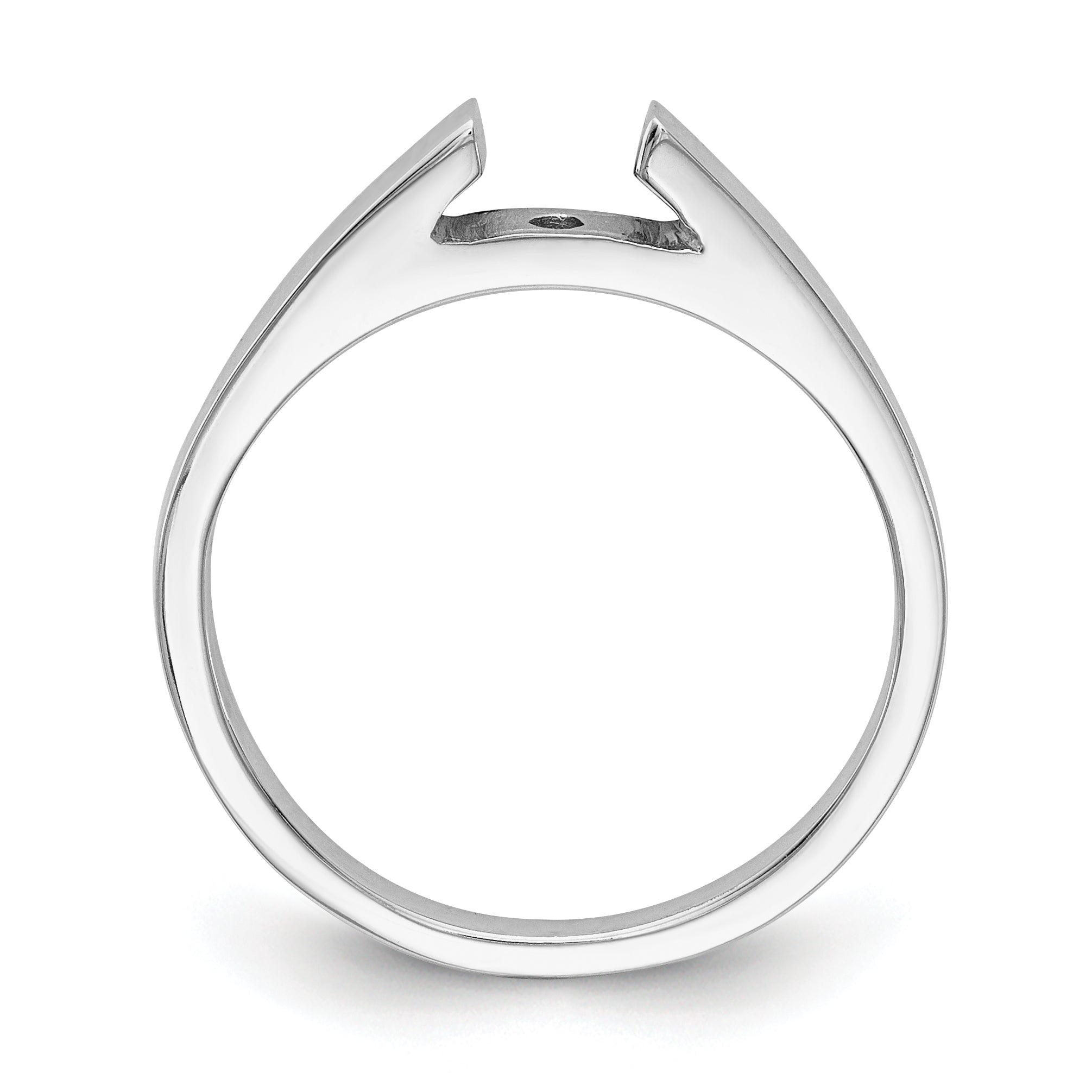 14K White Gold Peg Set 2.4mm Wide Solitaire Engagement Ring Mounting