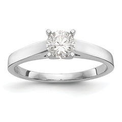 14K White Gold Peg Set 2.4mm Wide Solitaire Engagement Ring Mounting