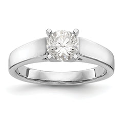 14K White Gold Peg Set 3.5mm Wide Solitaire Engagement Ring Mounting