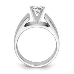 14K White Gold Peg Set 5.5mm Wide Solitaire Engagement Ring Mounting